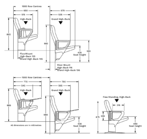 Encore Fixed Seating Dimensions